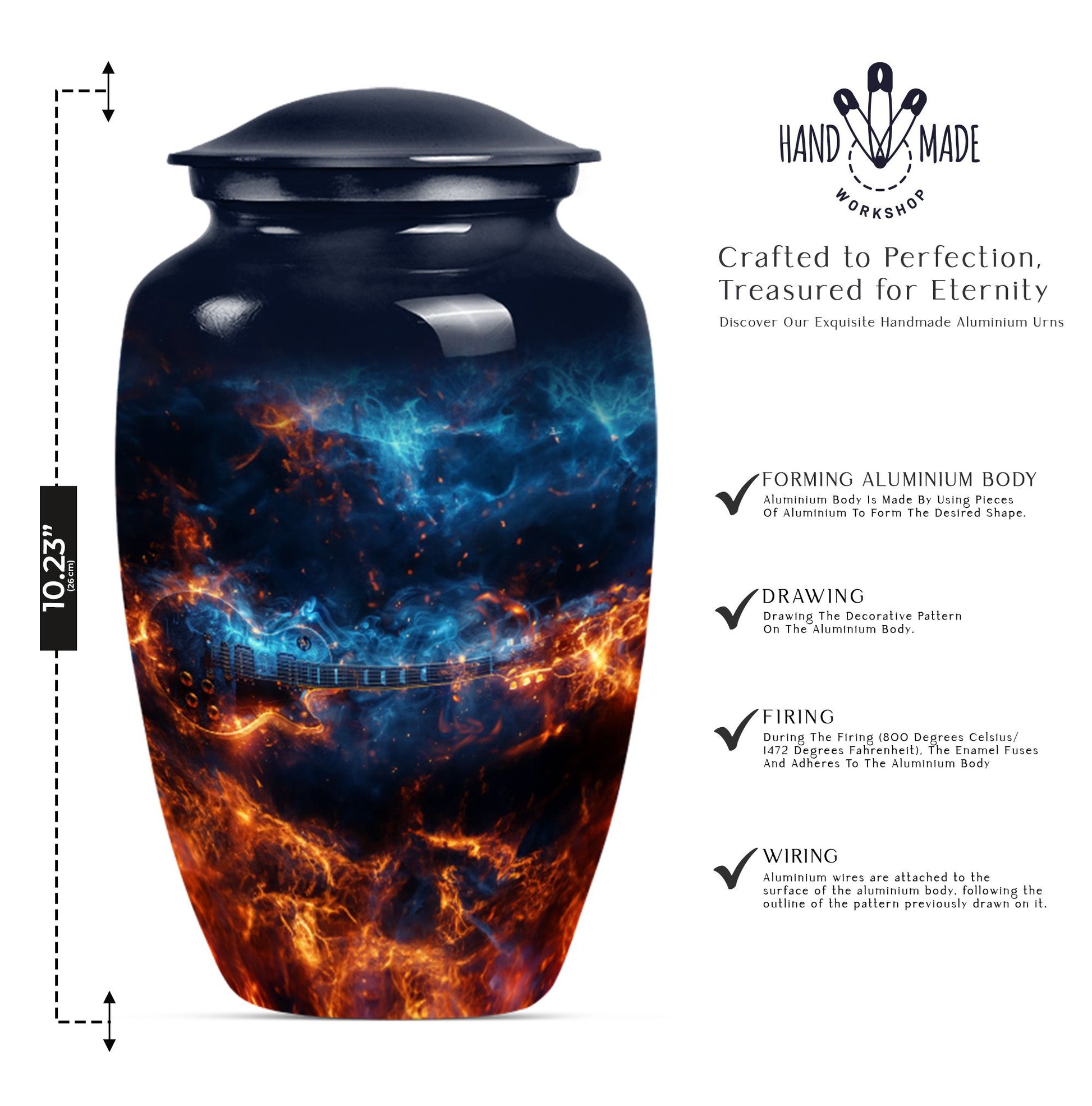 Guitar Cremation Urn For Cremated Human Ashes