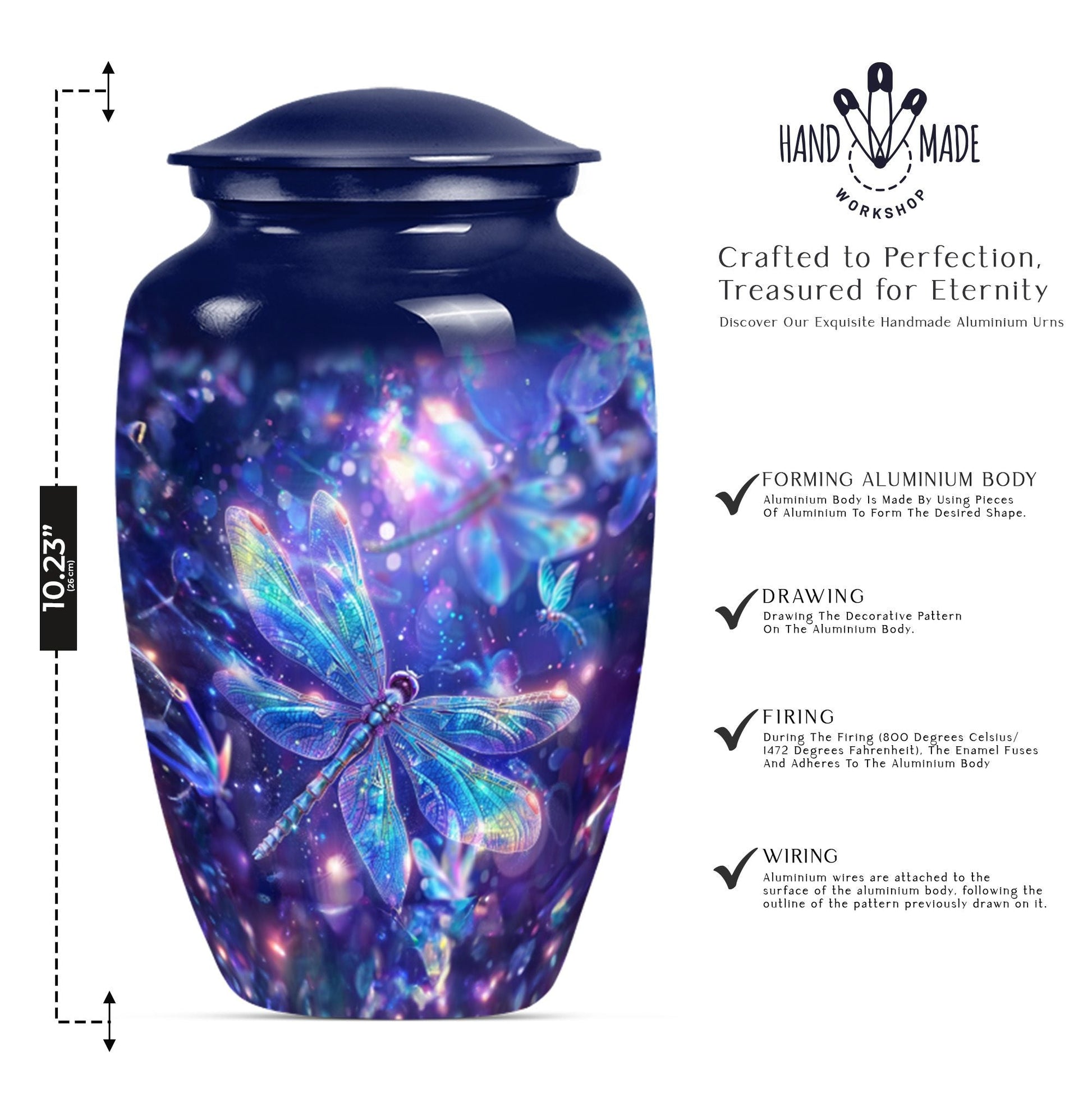 COSMIC DRAGONFLY 10-inch urn.