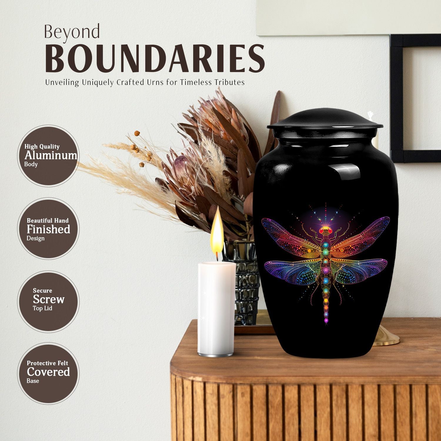 Elegant Dragonfly Cremation Urn for Human Ashes