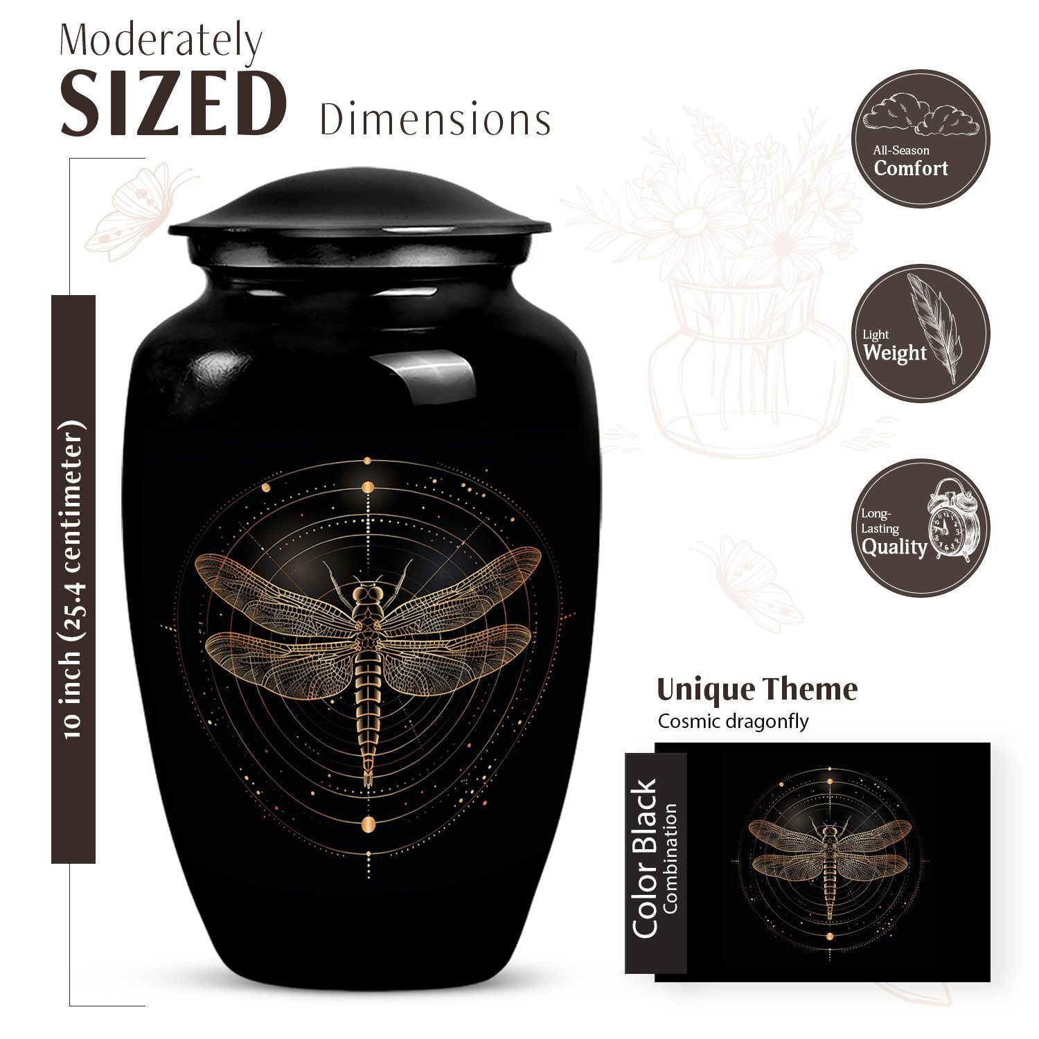 Beautiful Dragonfly Cremation Urn for Human Ashes