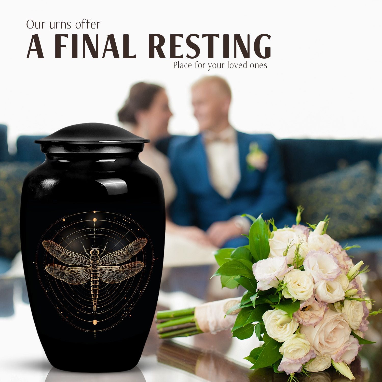 Beautiful Dragonfly Cremation Urn for Human Ashes