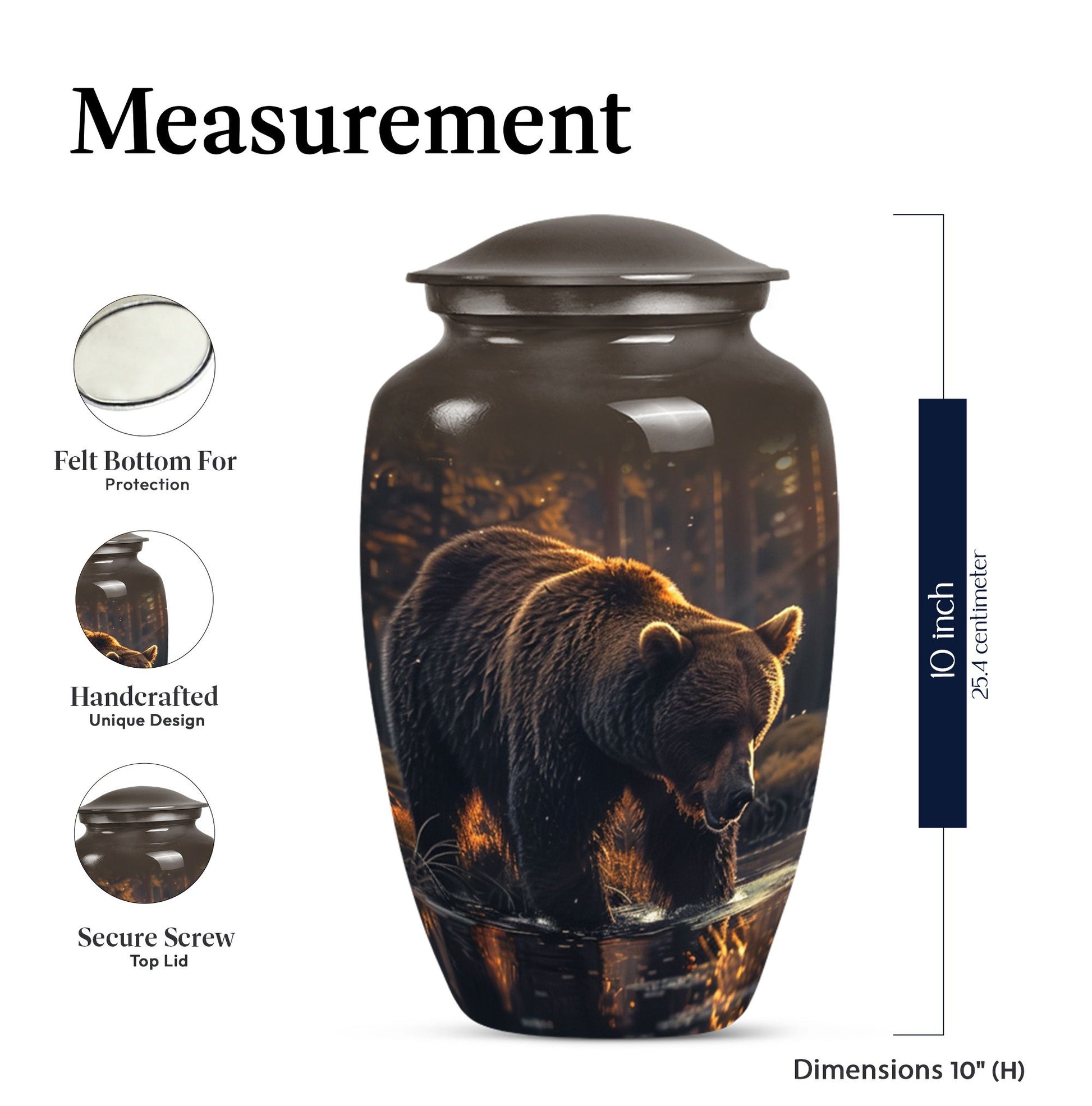 Bear Unique Memorial Cremation Urn for Adults