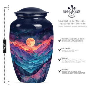 Handmade Mountain Cremation Urn for Human Ashes