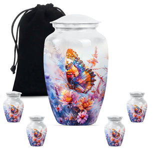 Butterfly  Large urn & 4 Small Urn