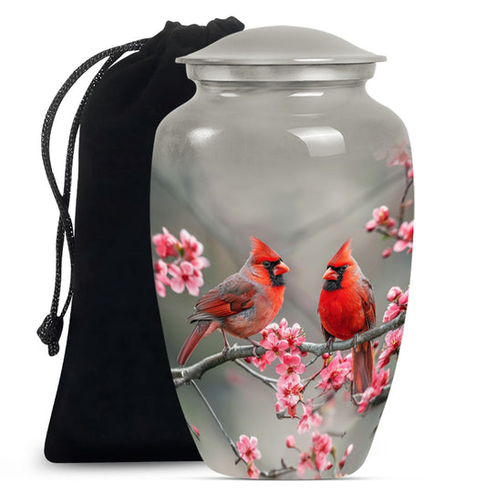 Cardinal Bird  Large Urn 10 Inch