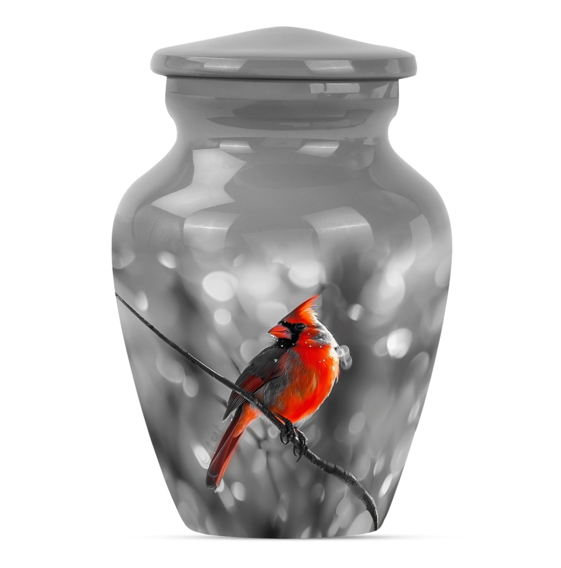 Cardinal Bird  Small Urn 3 Inch