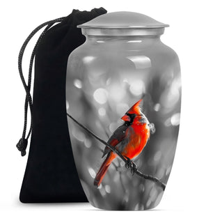 Cardinal Bird  Large Urn 10 Inch