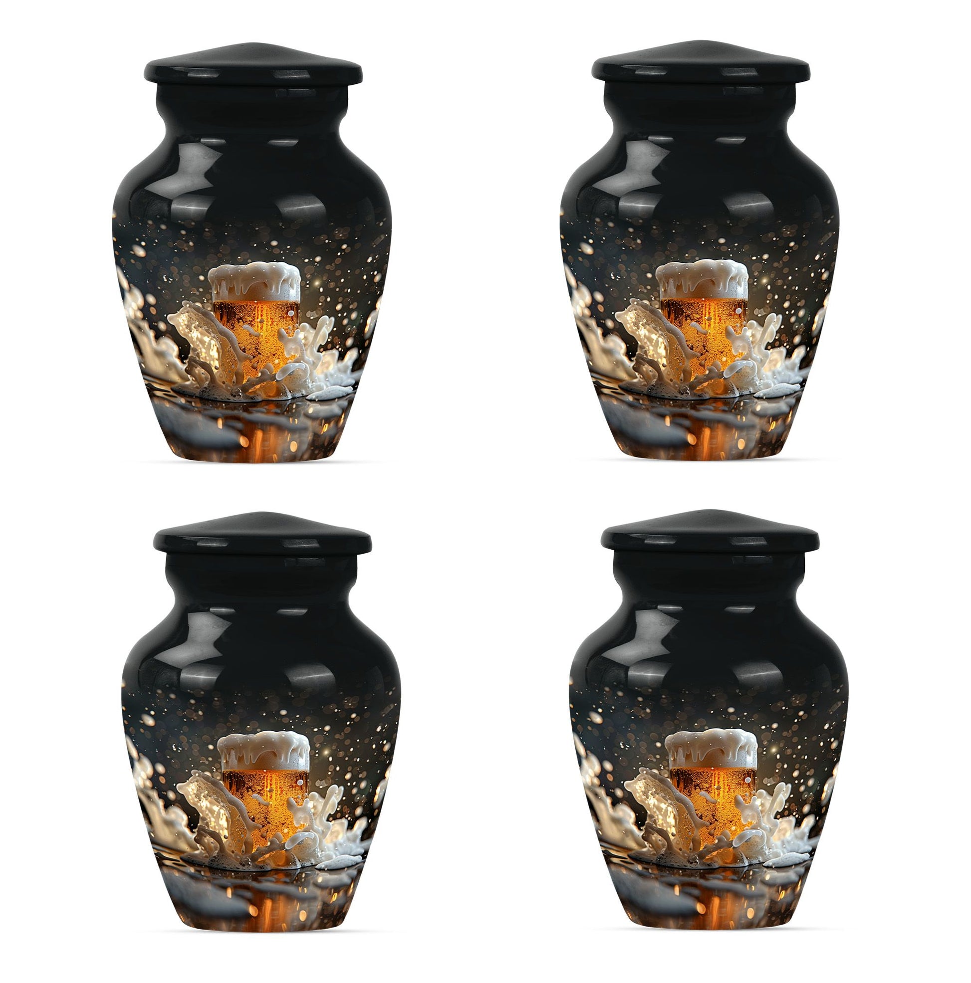 Beer Glass Urn Small Set of 4