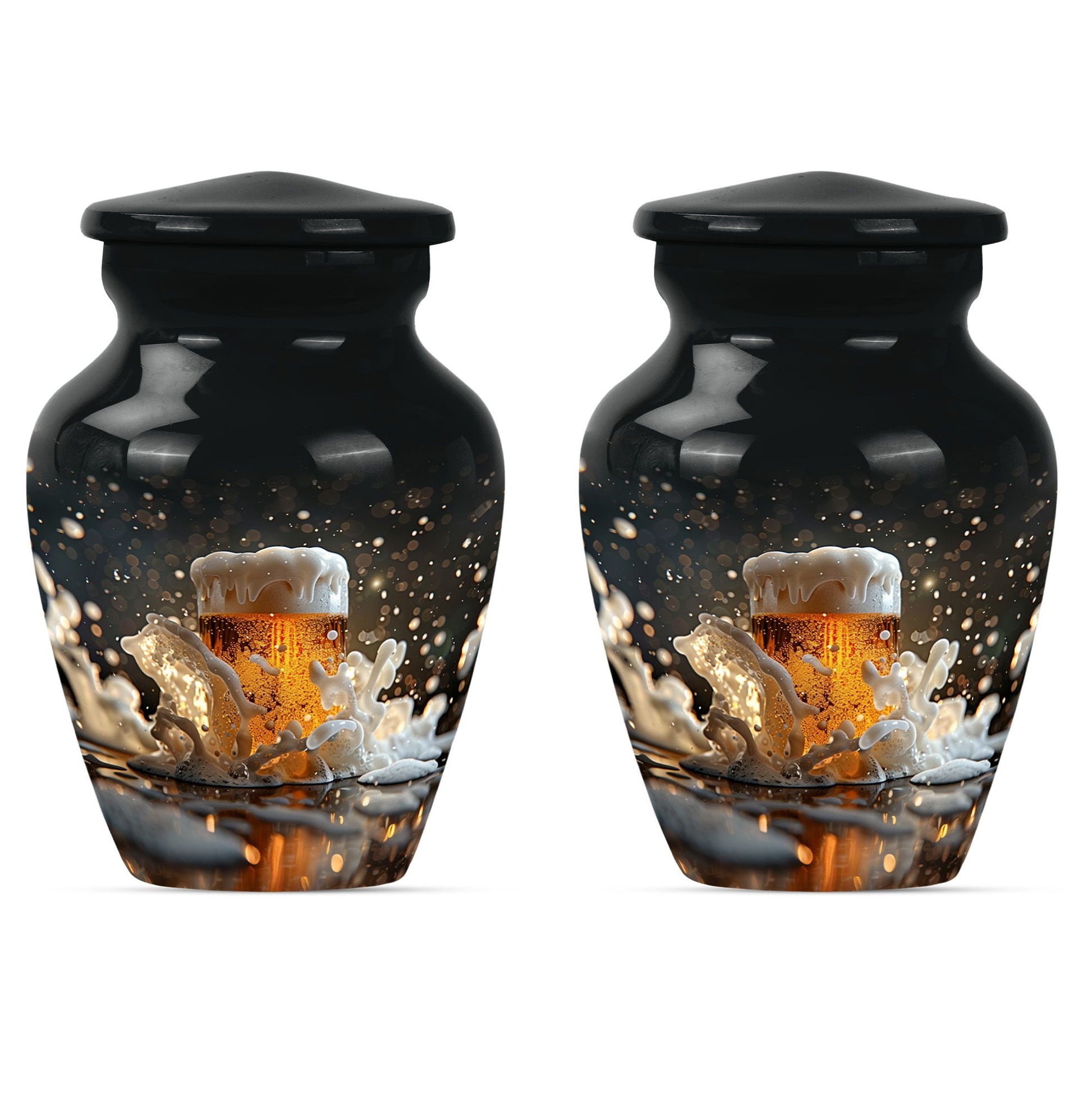 Beer Glass Urn Small Set of 2