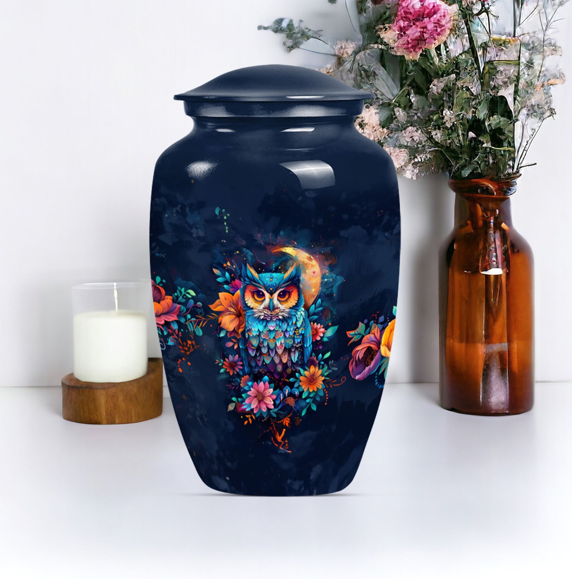 Owl Cremation Contaner For Adult Human Remains