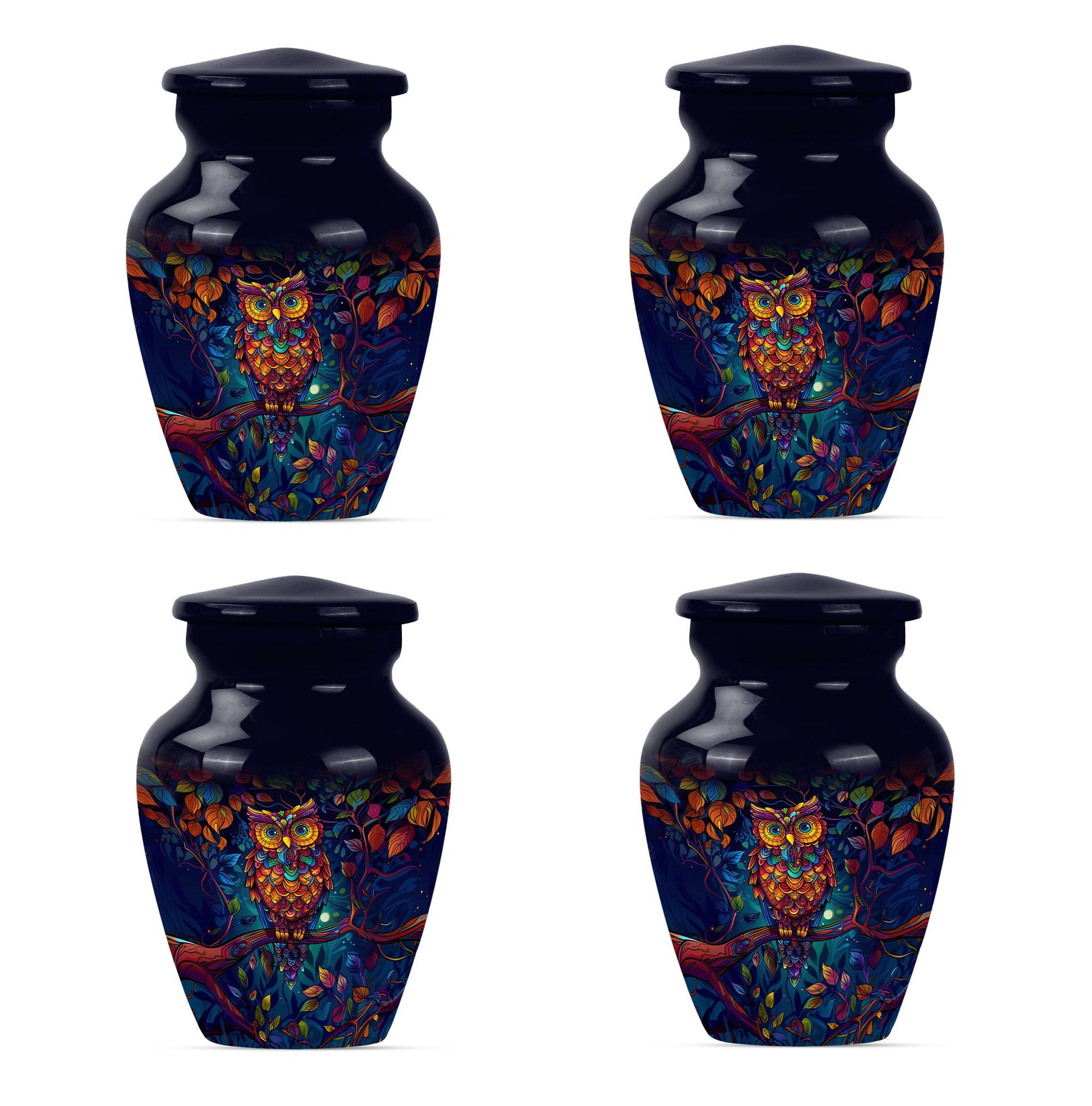 Owl  Small Urn Set of 4 Combo