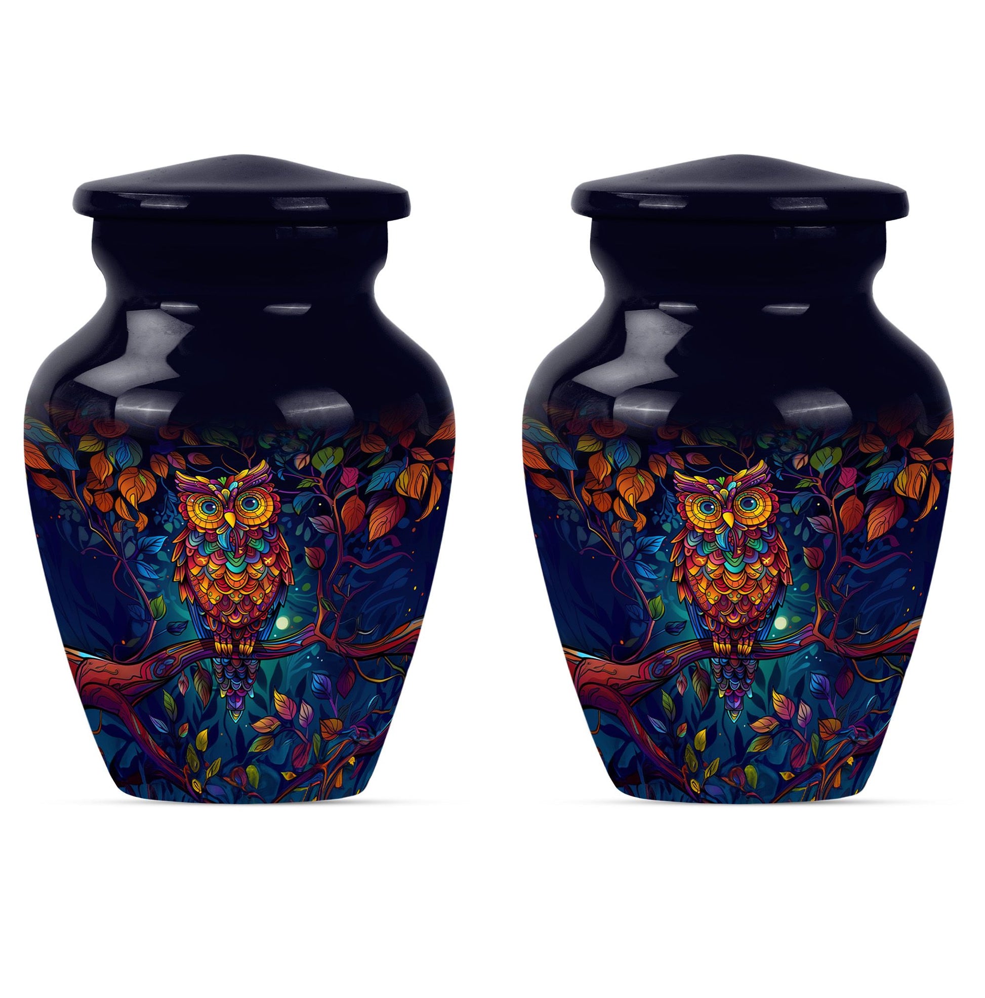 Owl  Small Urn Set of 2 Combo