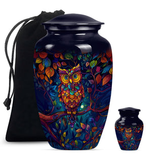 Owl  Large urn & 1 Small Urn