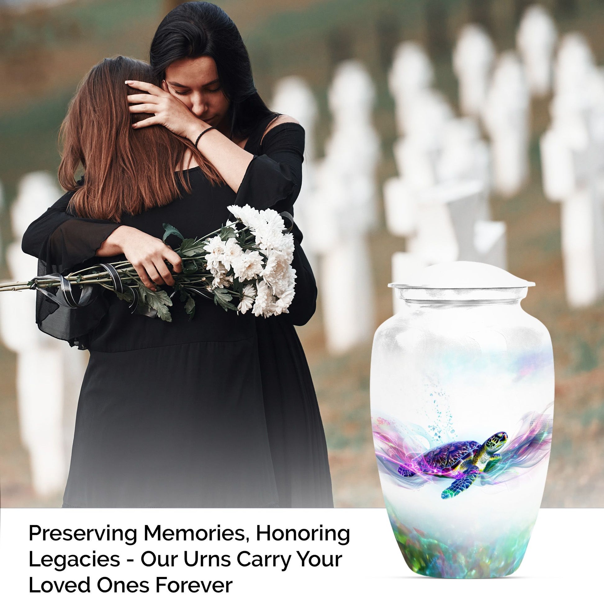 Unique Turtle Cremation Urn for Adult Human Ashes