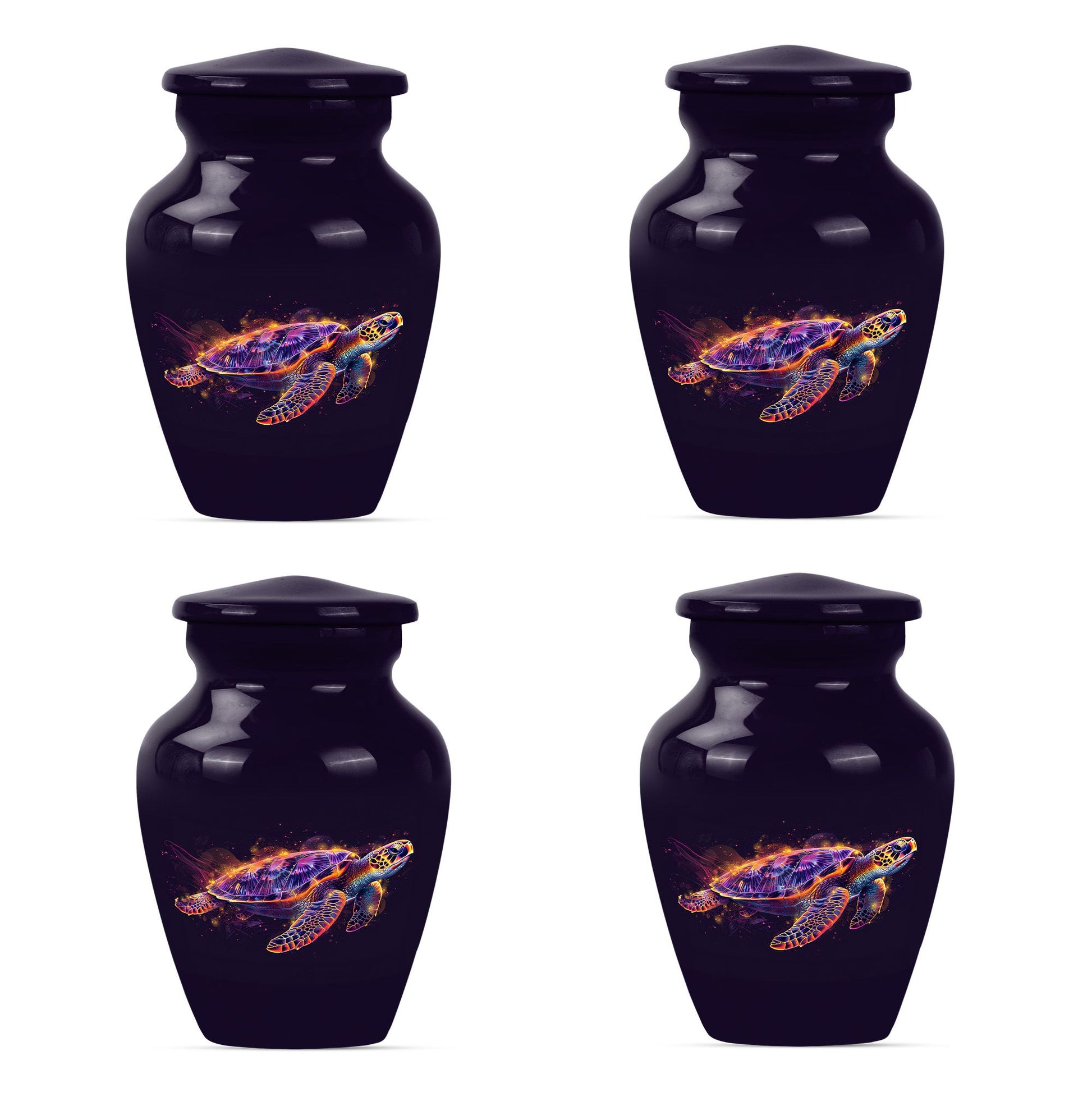 Turtle  Small Urn Set of 4 Combo