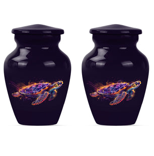 Turtle  Small Urn Set of 2 Combo