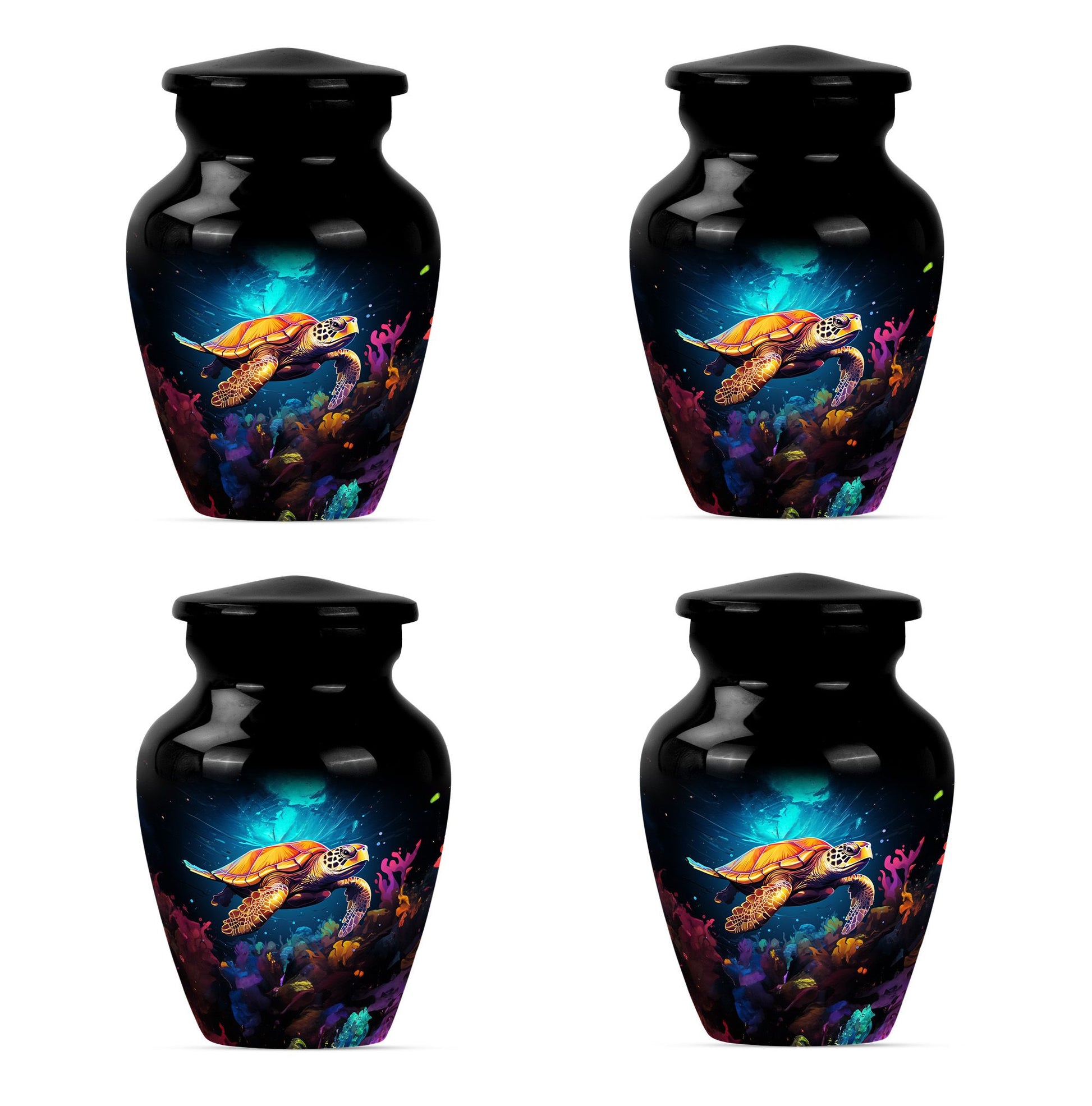 Turtle urn Small Set of 4