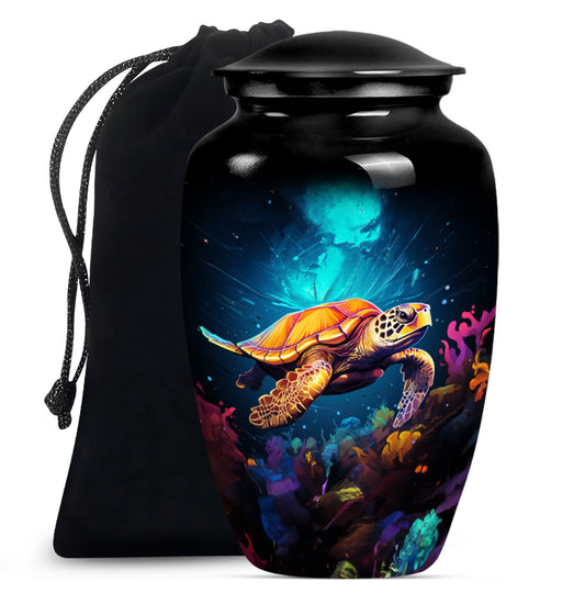 Turtle  Large Urn 10 Inch