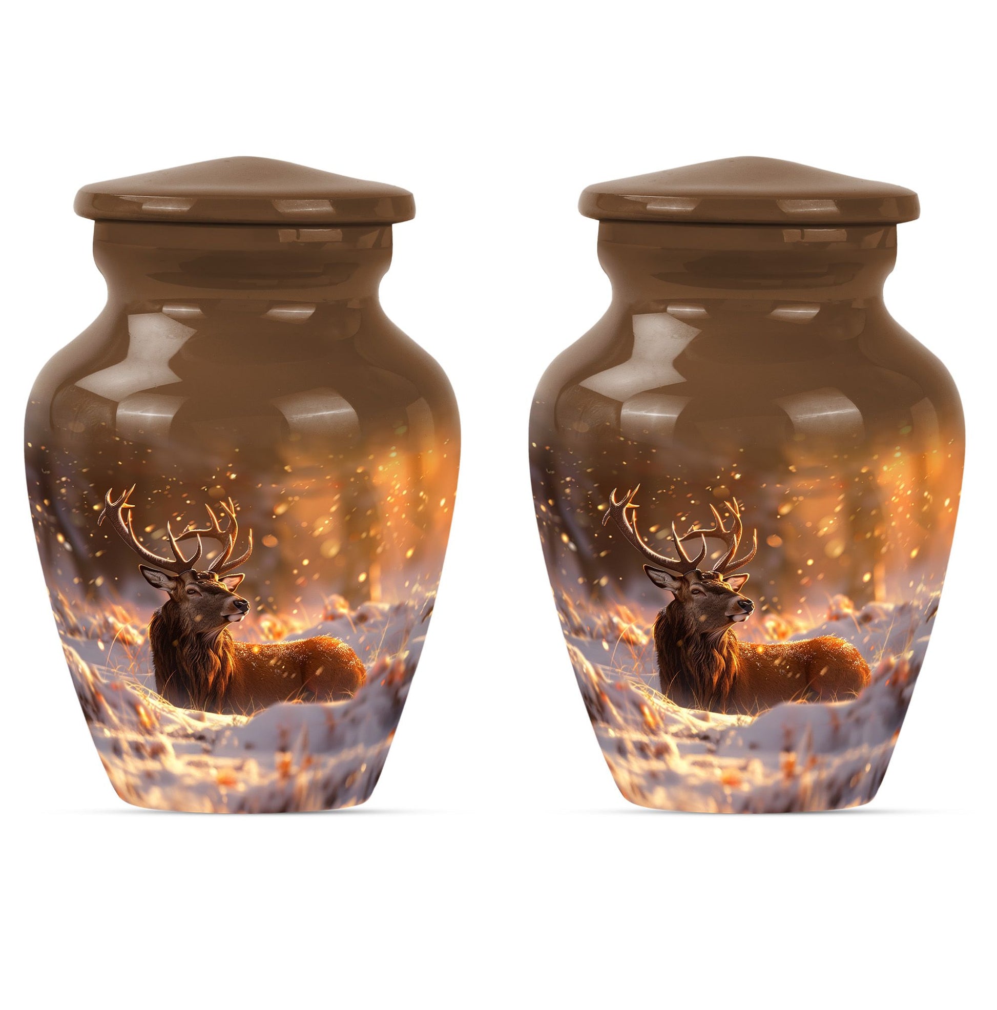 Deer  Small Urn Set of 2 Combo