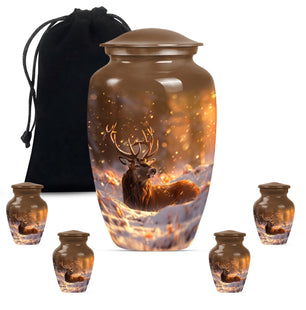 Deer  Large urn & 4 Small Urn