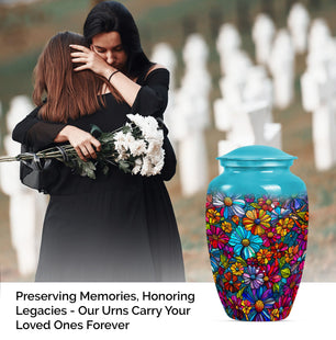 Flower Cremation Container for Adult Human Ashes