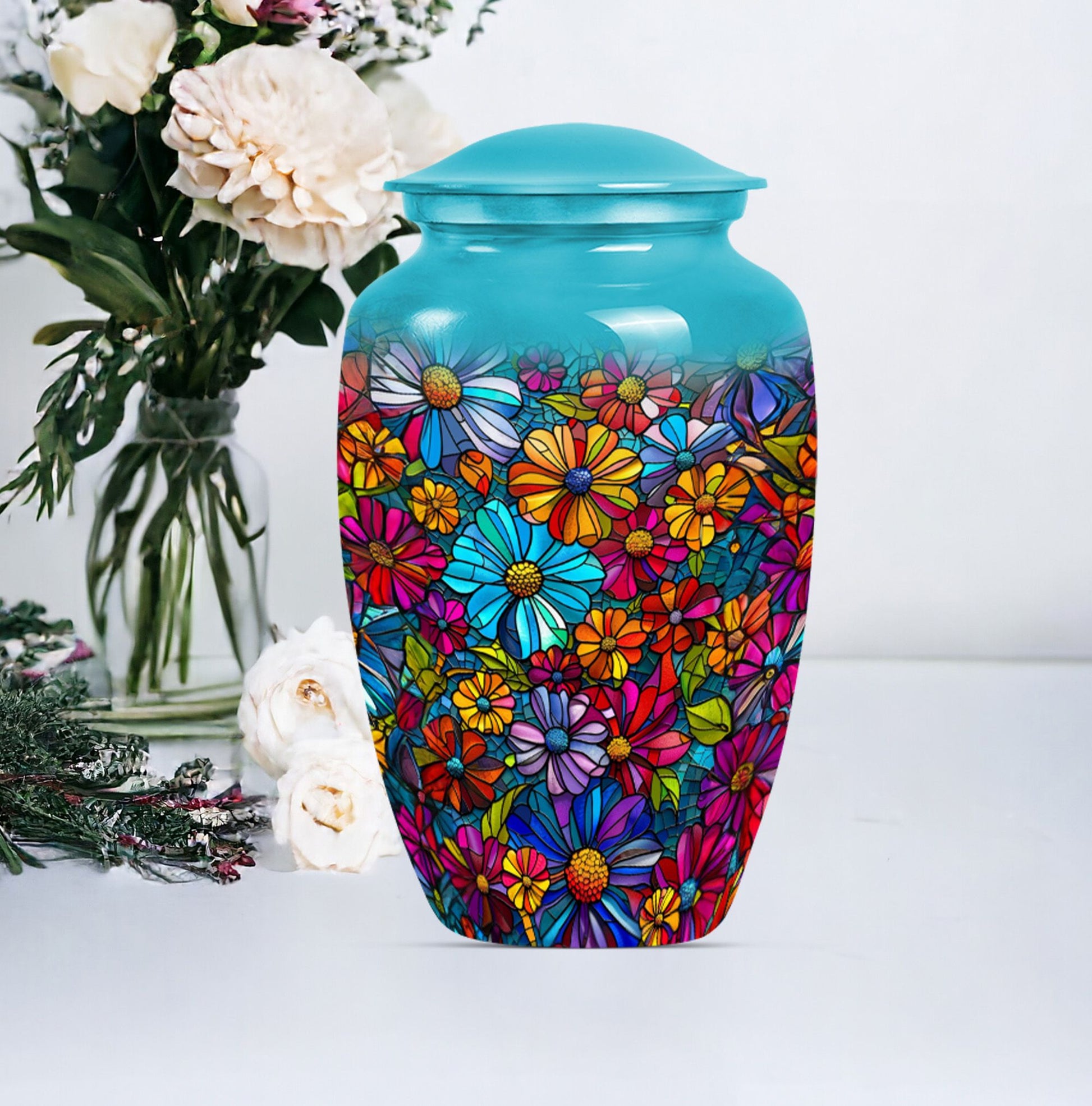 Flower Cremation Container for Adult Human Ashes