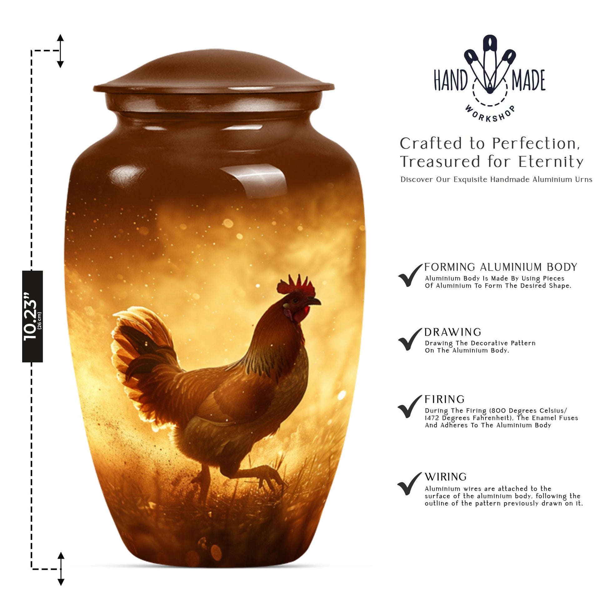 Chicken Handmade Cremation Urn for Human Ashes