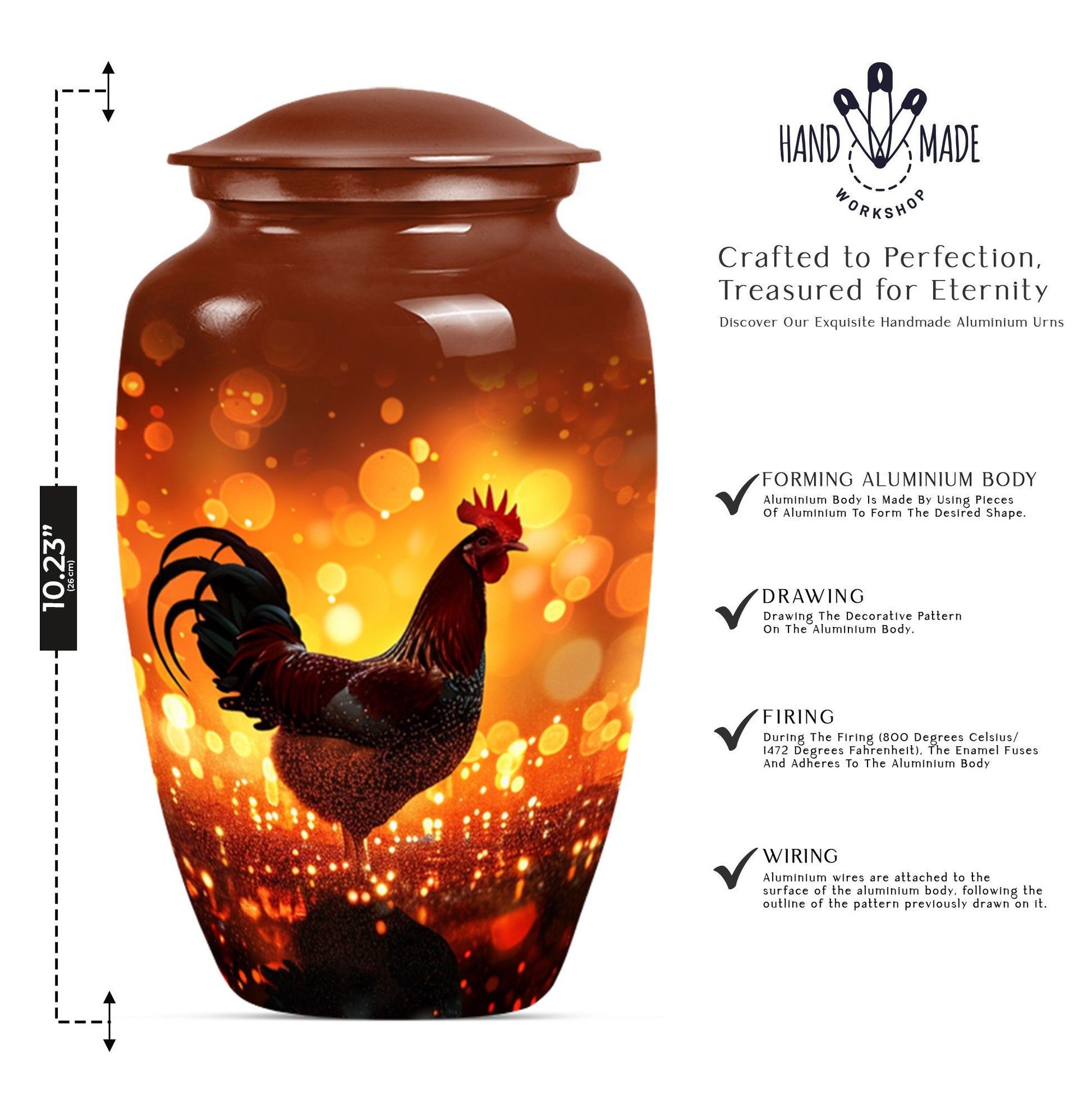 Chicken Cremation Keepsake Urn for Ashes