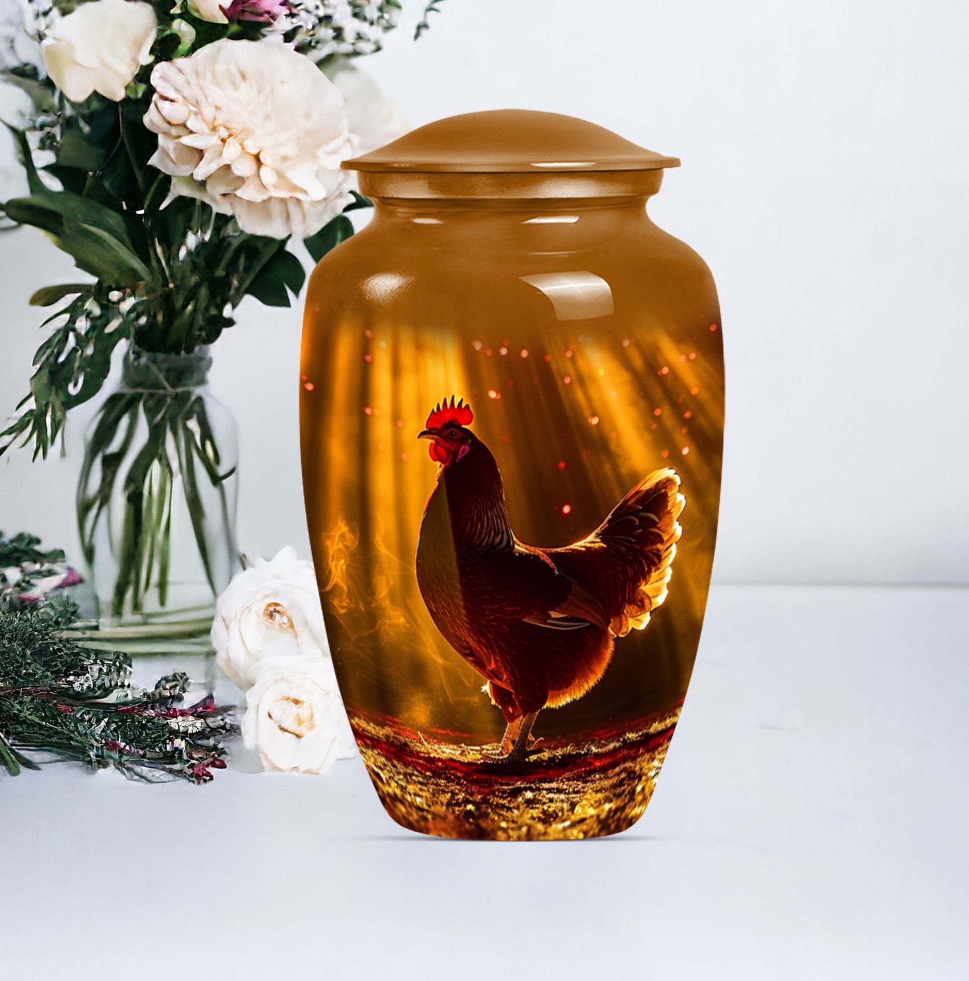 Handcrafted Chicken Cremation Urn for Adult Ashes