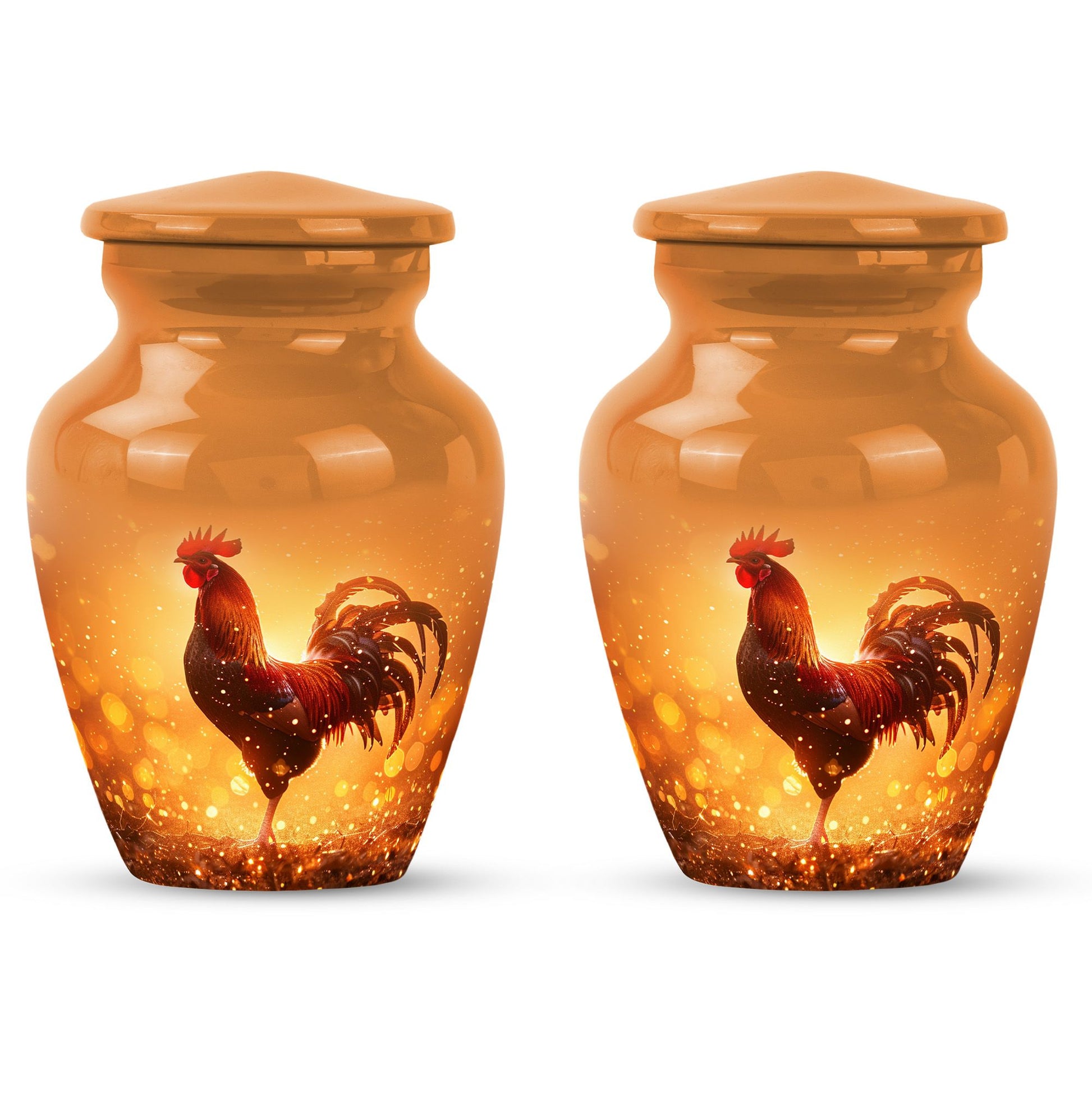 Rooster  Small Urn Set of 2 Combo