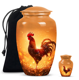 Rooster  Large urn & 1 Small Urn