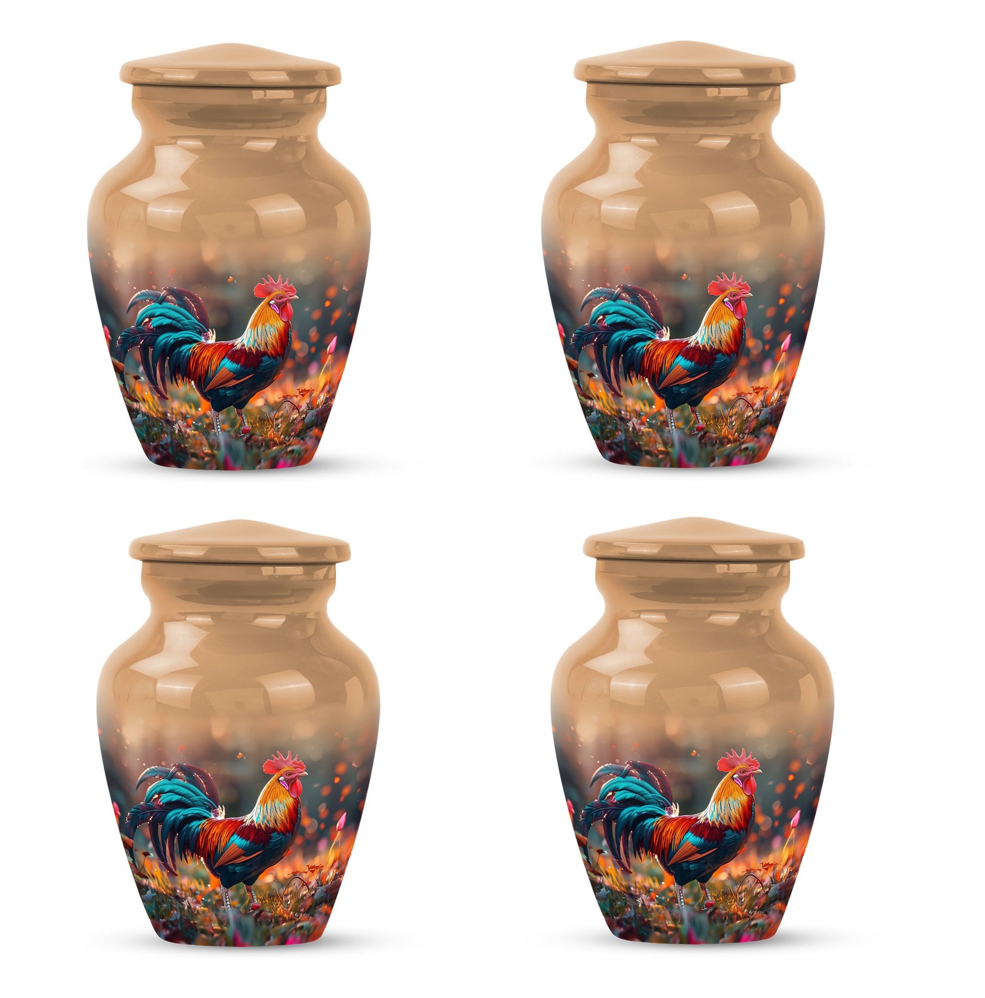 Chicken  Small Urn Set of 4 Combo