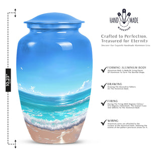 Beach-Themed Cremation Urn for Adult Ashes