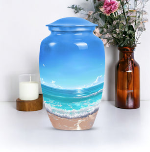 Beach-Themed Cremation Urn for Adult Ashes