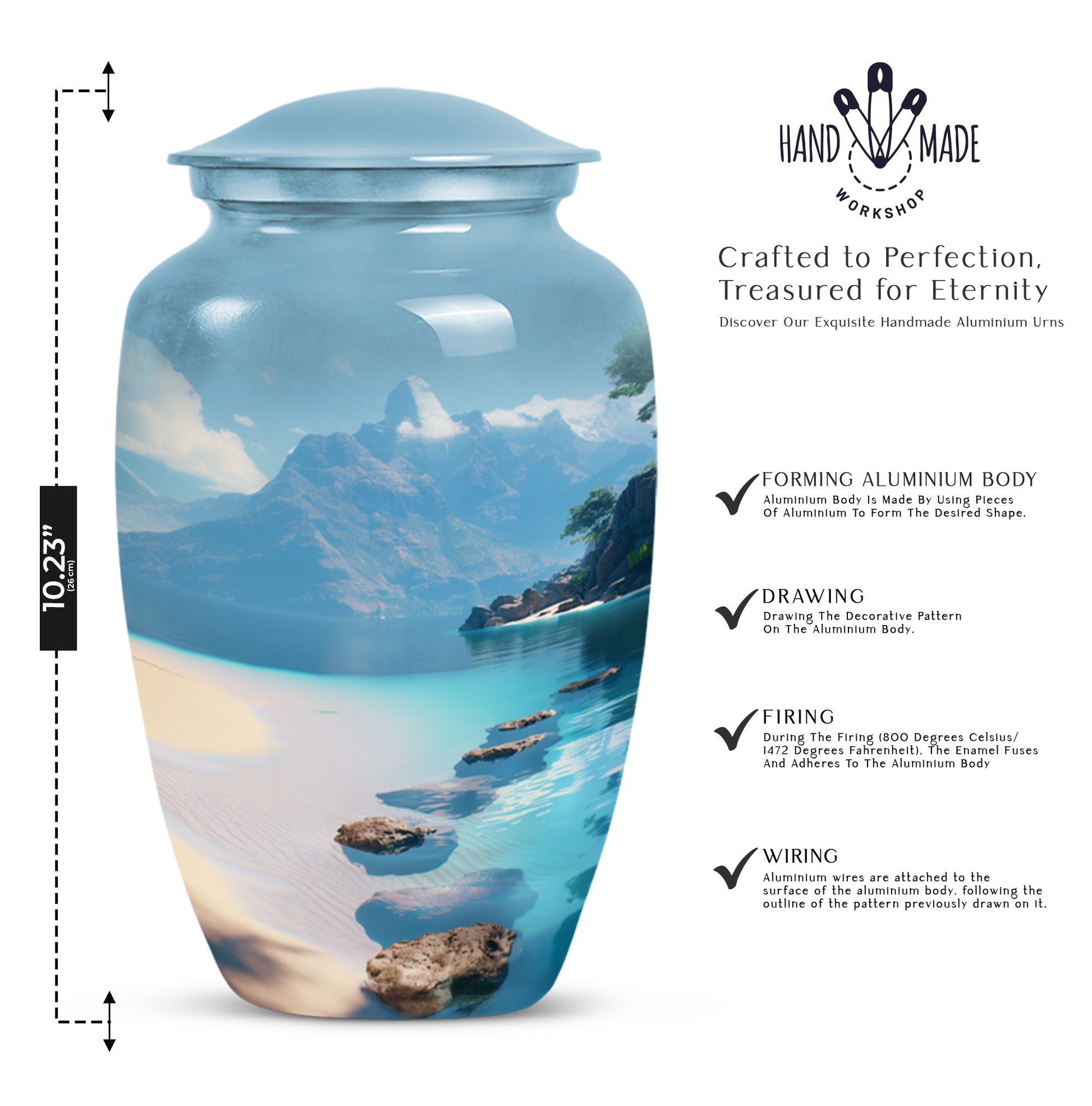 Unique Beach Cremation Urn for Adult Human Ashes