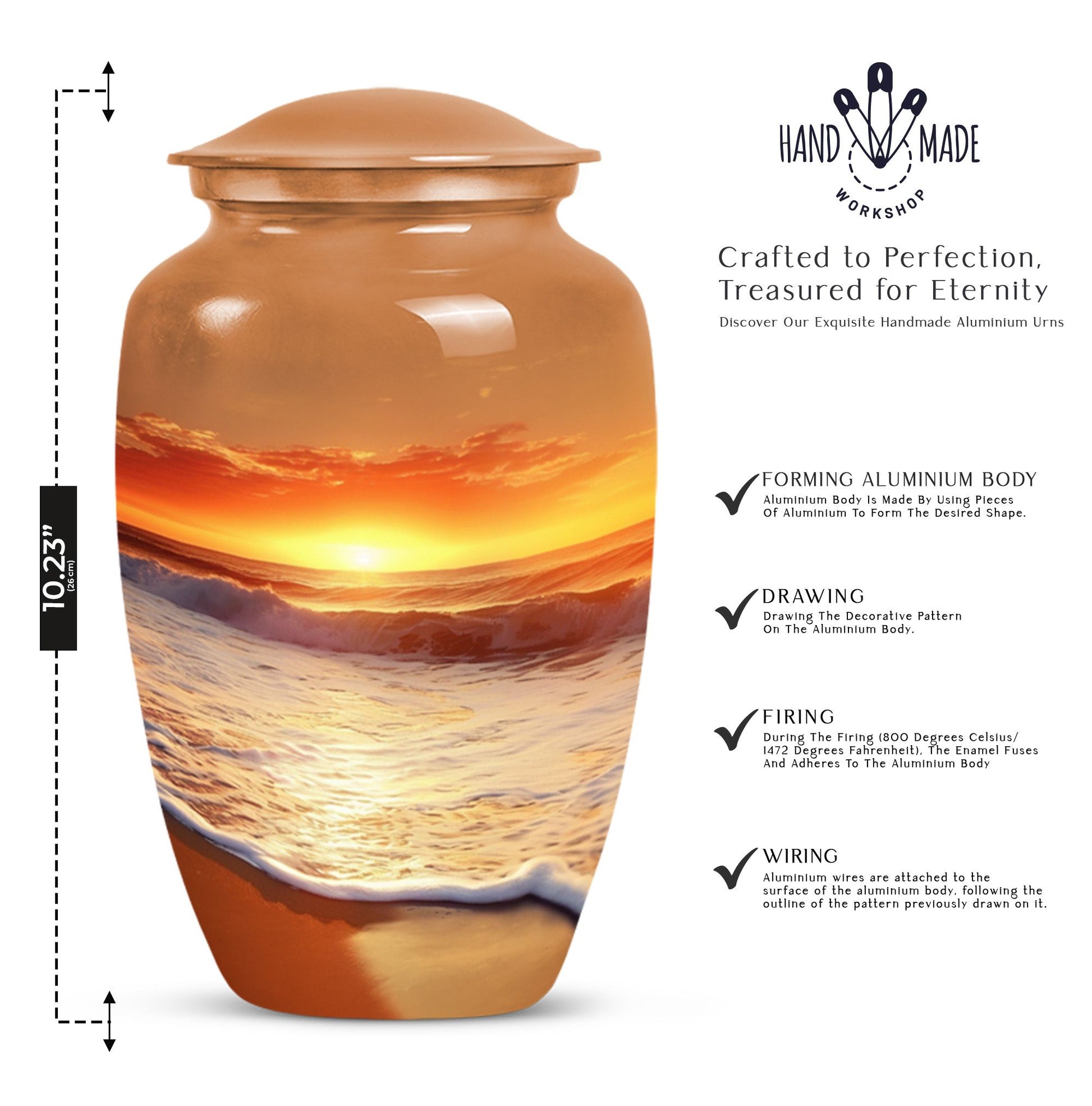 Beach Urn for Human Ashes – Container For Adult Human Remains