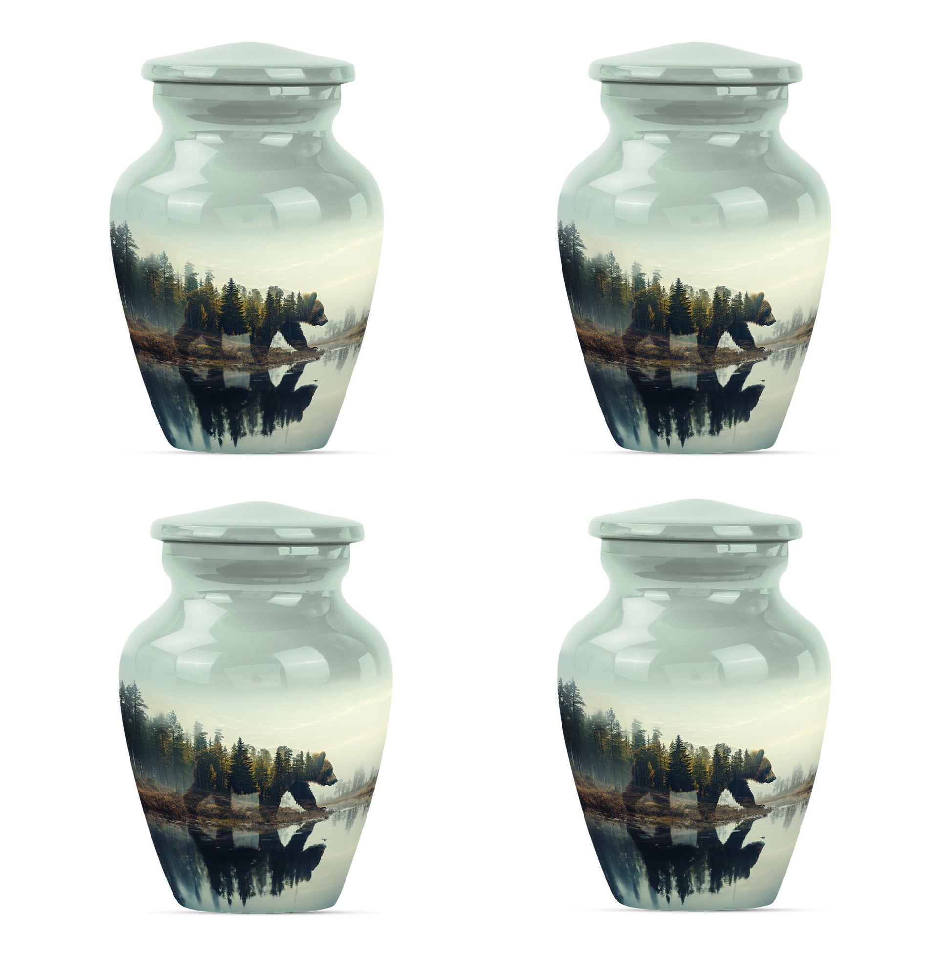 Bear  Small Urn Set of 4 Combo