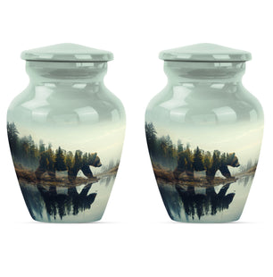 Bear  Small Urn Set of 2 Combo