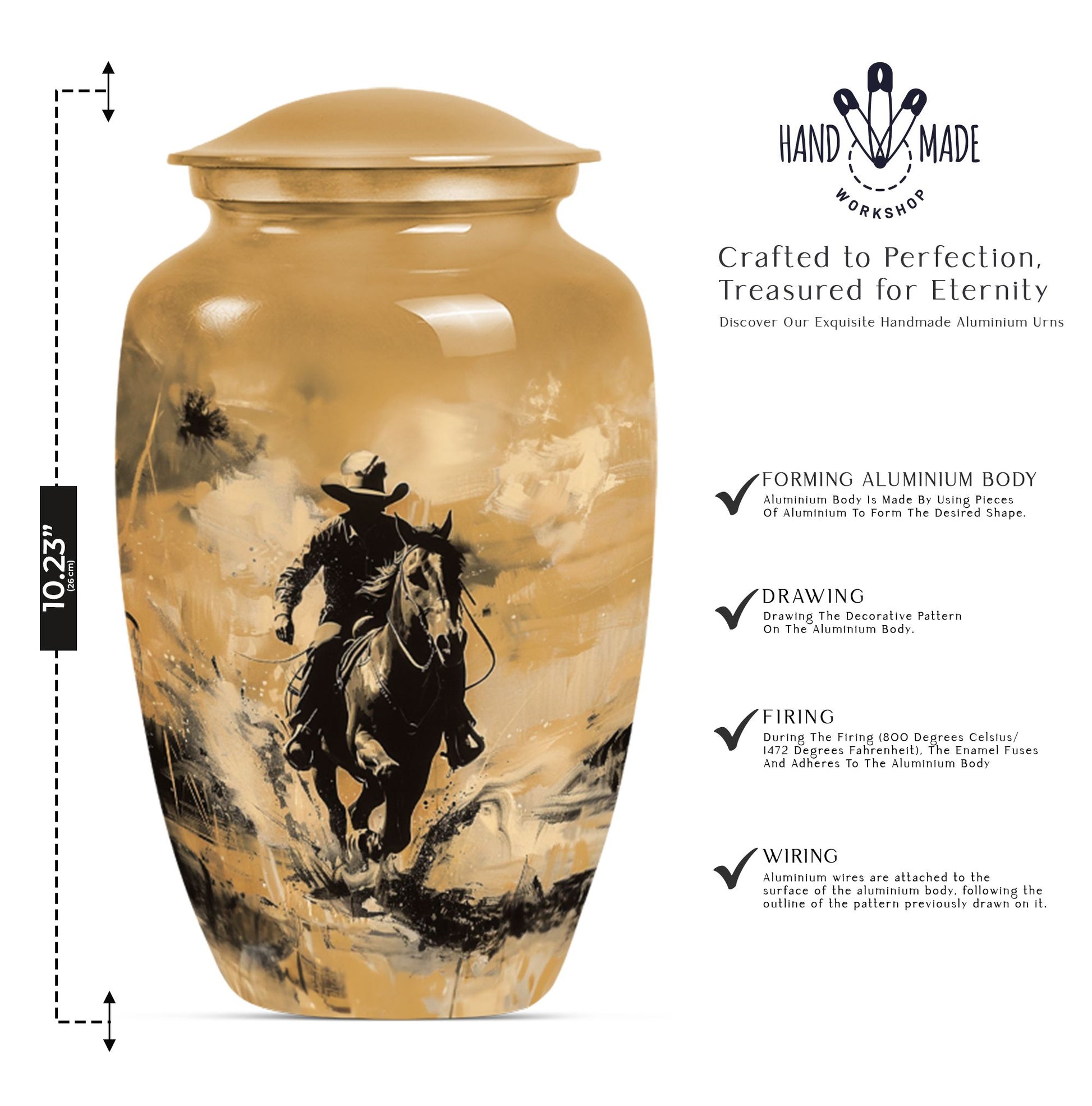 Cowboy Cremation Urn for Human Ashes