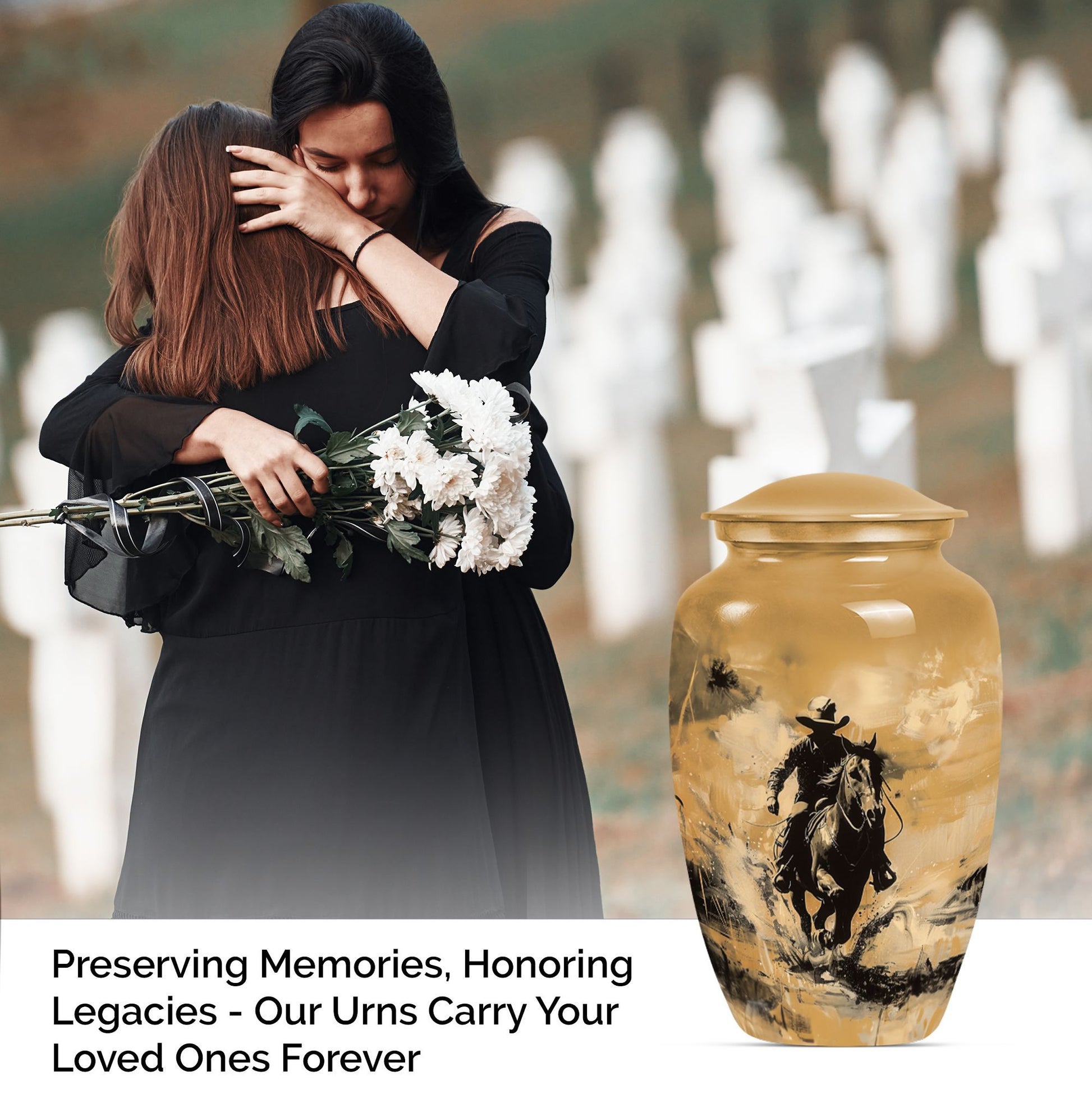 Cowboy Cremation Urn for Human Ashes