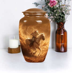 Cowboy Memorial Urn for Adult Human Remains