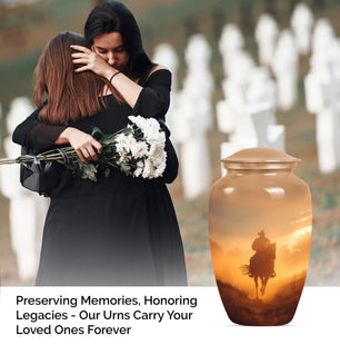 Cowboy Funeral Urn For Adult Human Ashes