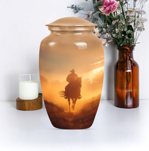 Cowboy Funeral Urn For Adult Human Ashes