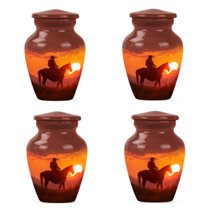 Cowboy  Small Urn Set of 4 Combo