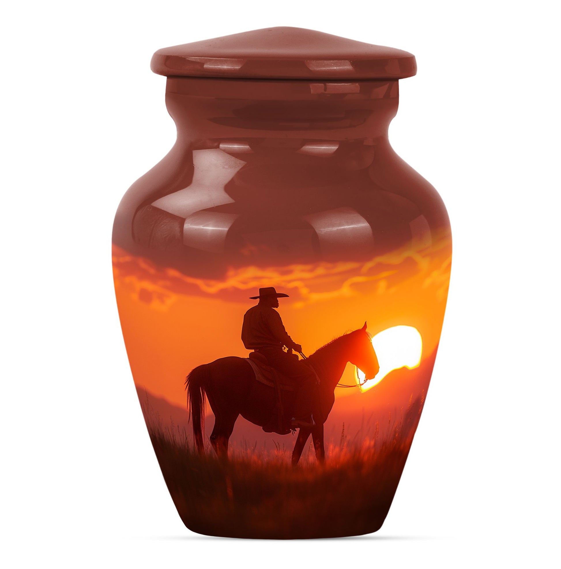 Cowboy  Small Urn 3 Inch