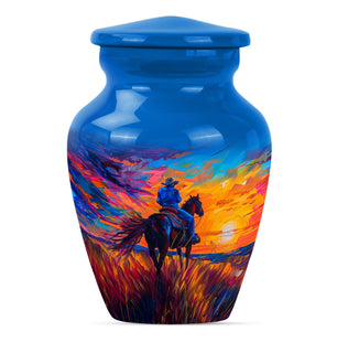 Cowboy  Small Urn 3 Inch