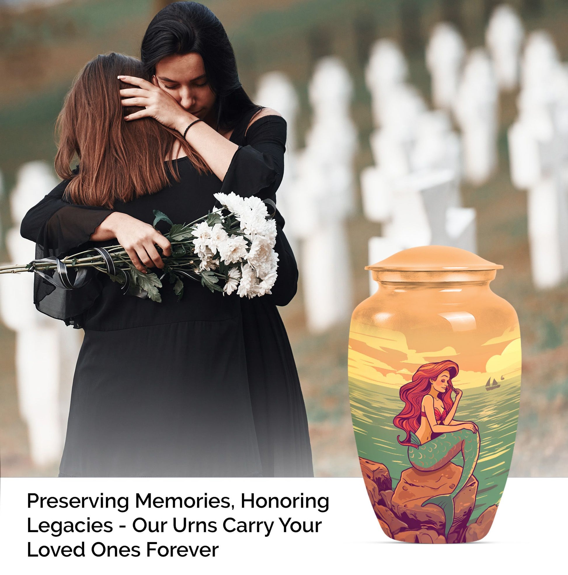 Mermaid Cremation Container for Human Ashes