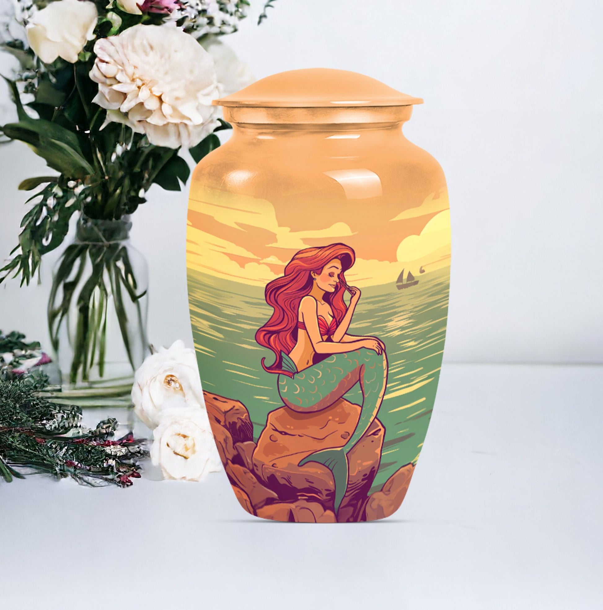 Mermaid Cremation Container for Human Ashes