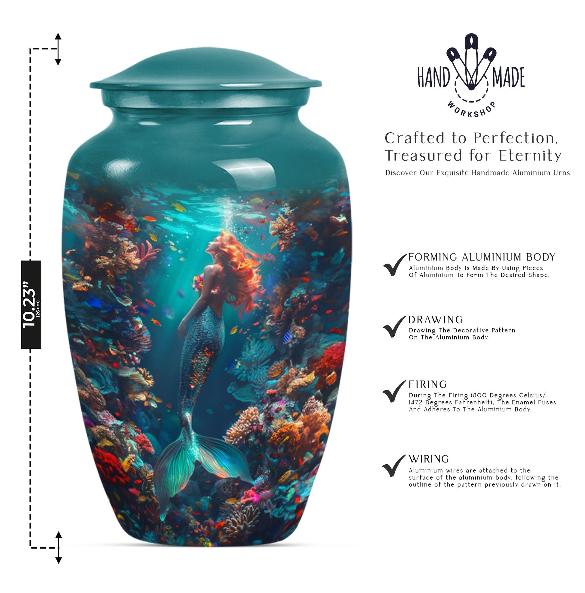 Mermaid Memorial Cremation Urn For Adult Human Ashes