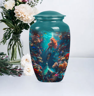 Mermaid Memorial Cremation Urn For Adult Human Ashes